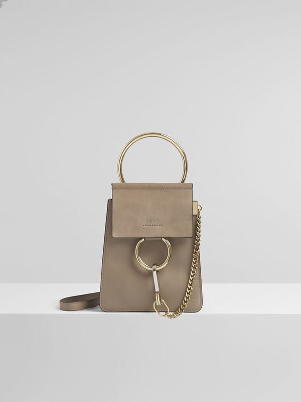 Chloé Bolsos Mujer Faye Gris Suede Cowhide BMOU42873